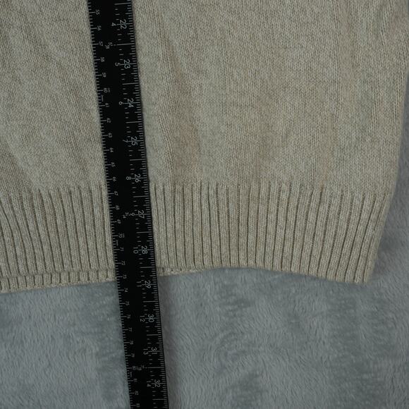 Chaps by Ralph Lauren Sweater Mens XXL Cream Jumper Chunky Knit Cotton Patches - Picture 7 of 9
